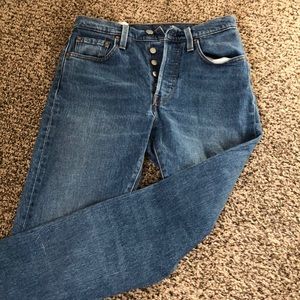 Levi 501 skinny high rise jeans